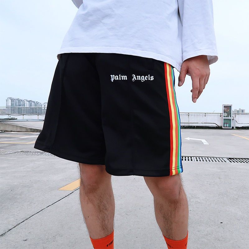 Palm Angels Style Rainbow Stripe Quick Dry Shorts