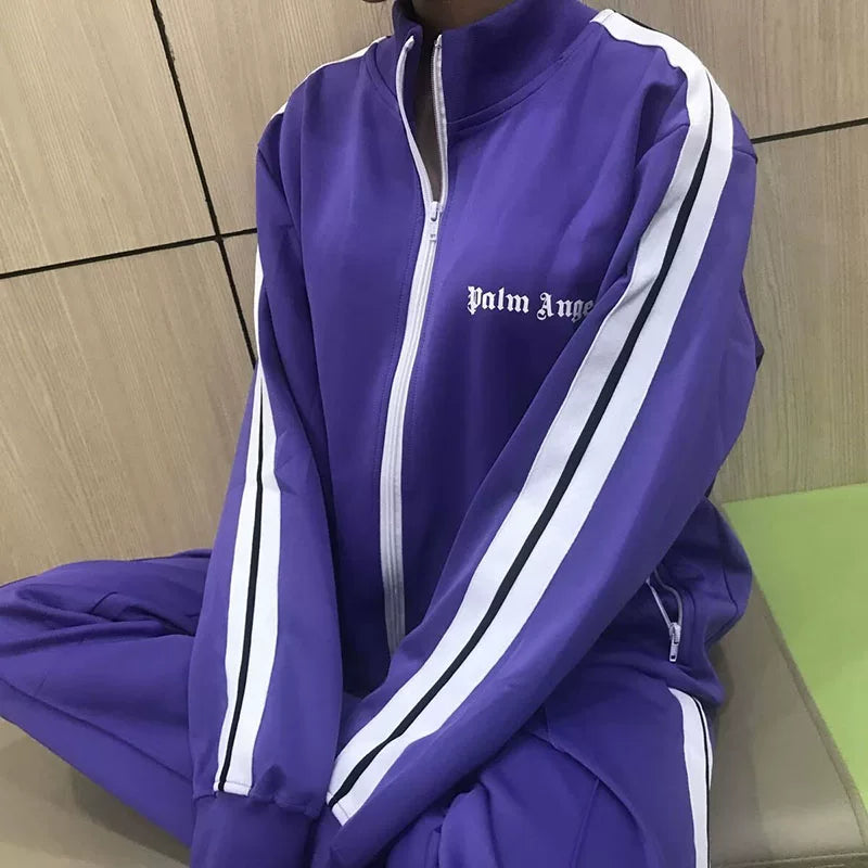 Palm Angels Style Rainbow Stripe Tracksuit Set