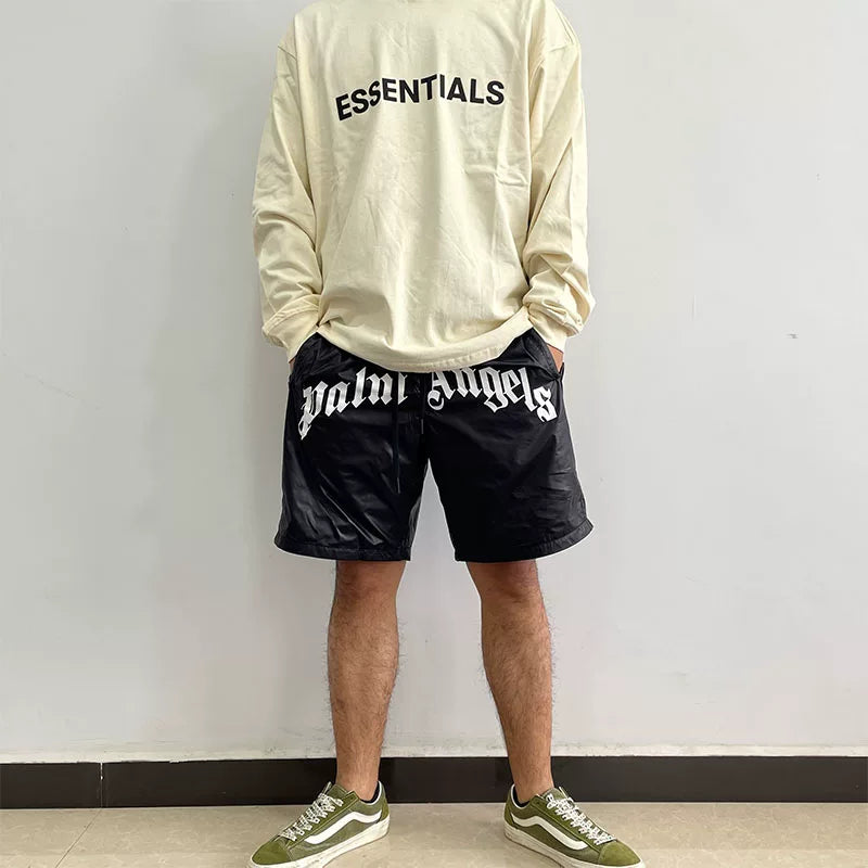 Palm Angels Style Letter Print Quick Dry Shorts