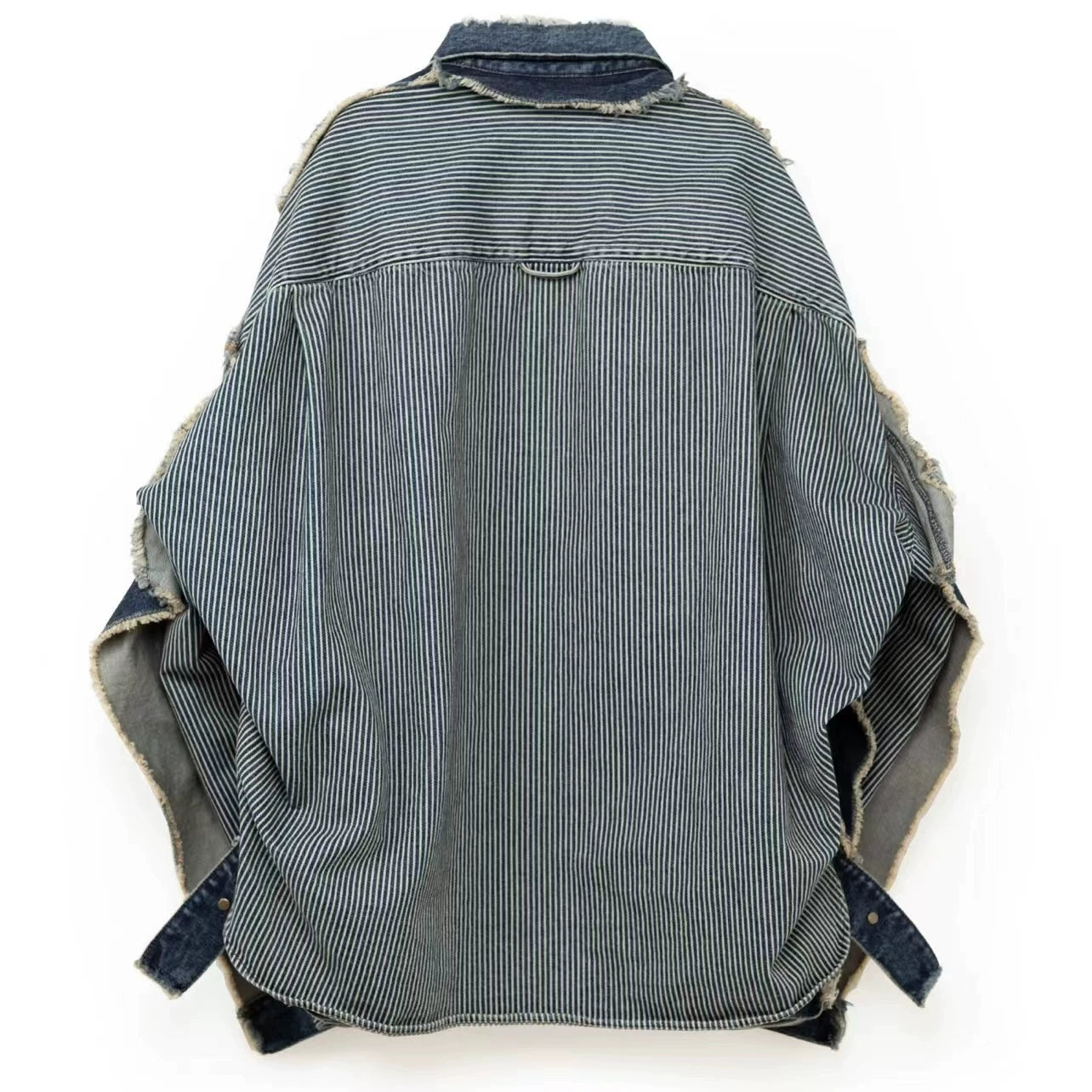 Sanyuan Kangyu made old cotton patchwork denim jacket, Japanese casual long sleeved jacket, blue loose thick style