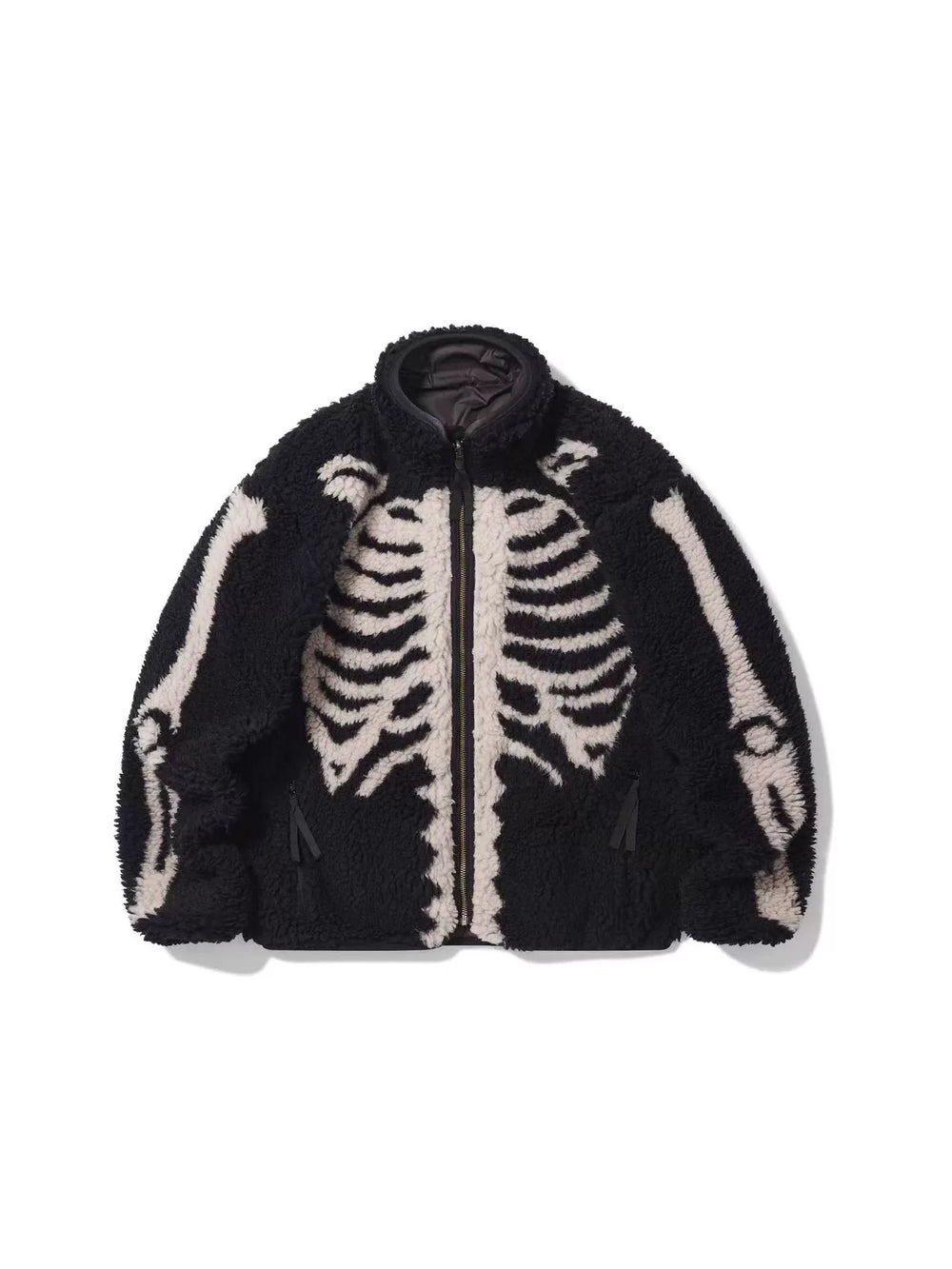 25AW KAPITAL Hirata and Hongri Double sided Fleece Bone Warm Half High Collar Lamb Fleece Coat