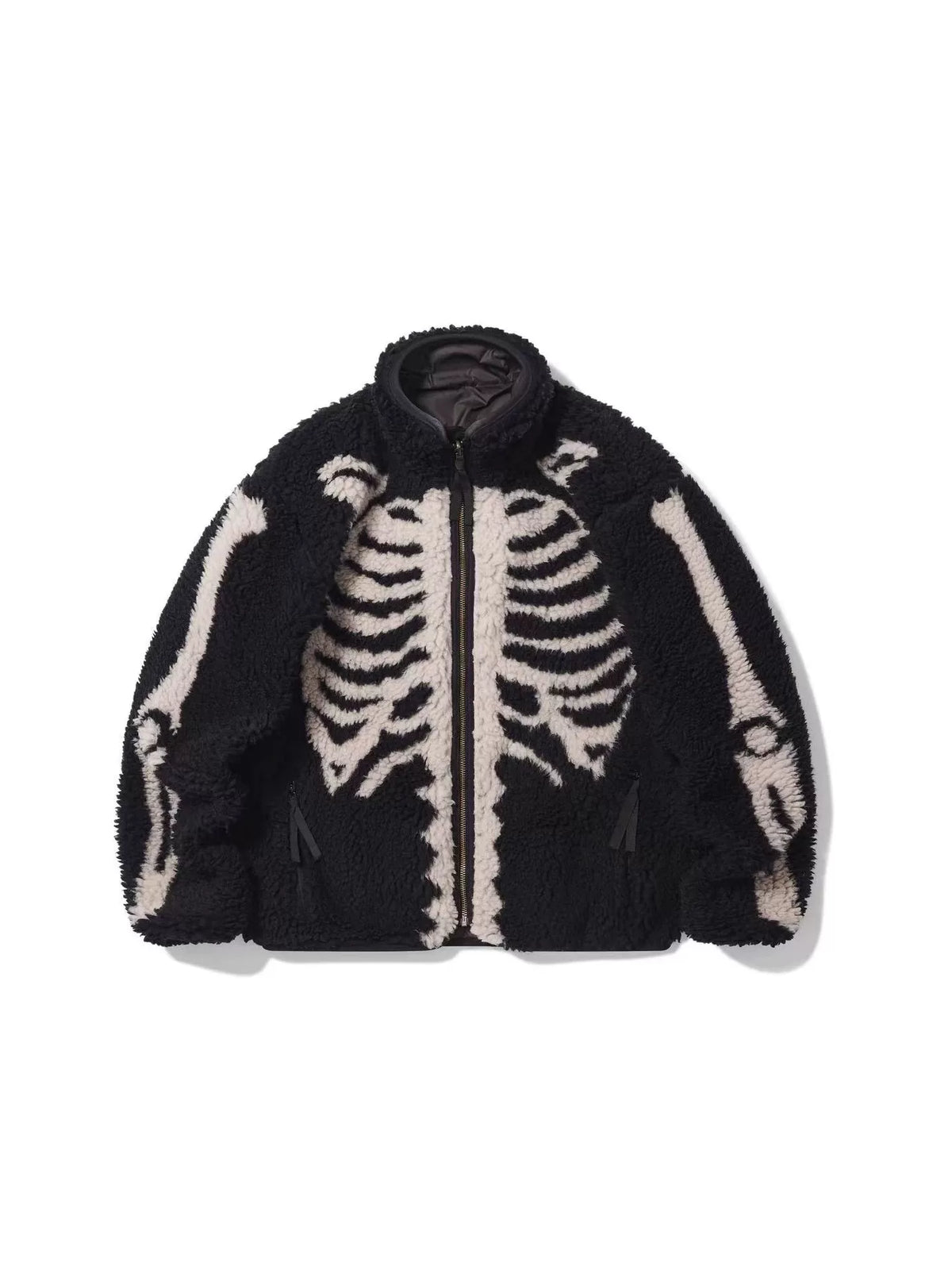 25AW KAPITAL Hirata and Hongri Double sided Fleece Bone Warm Half High Collar Lamb Fleece Coat