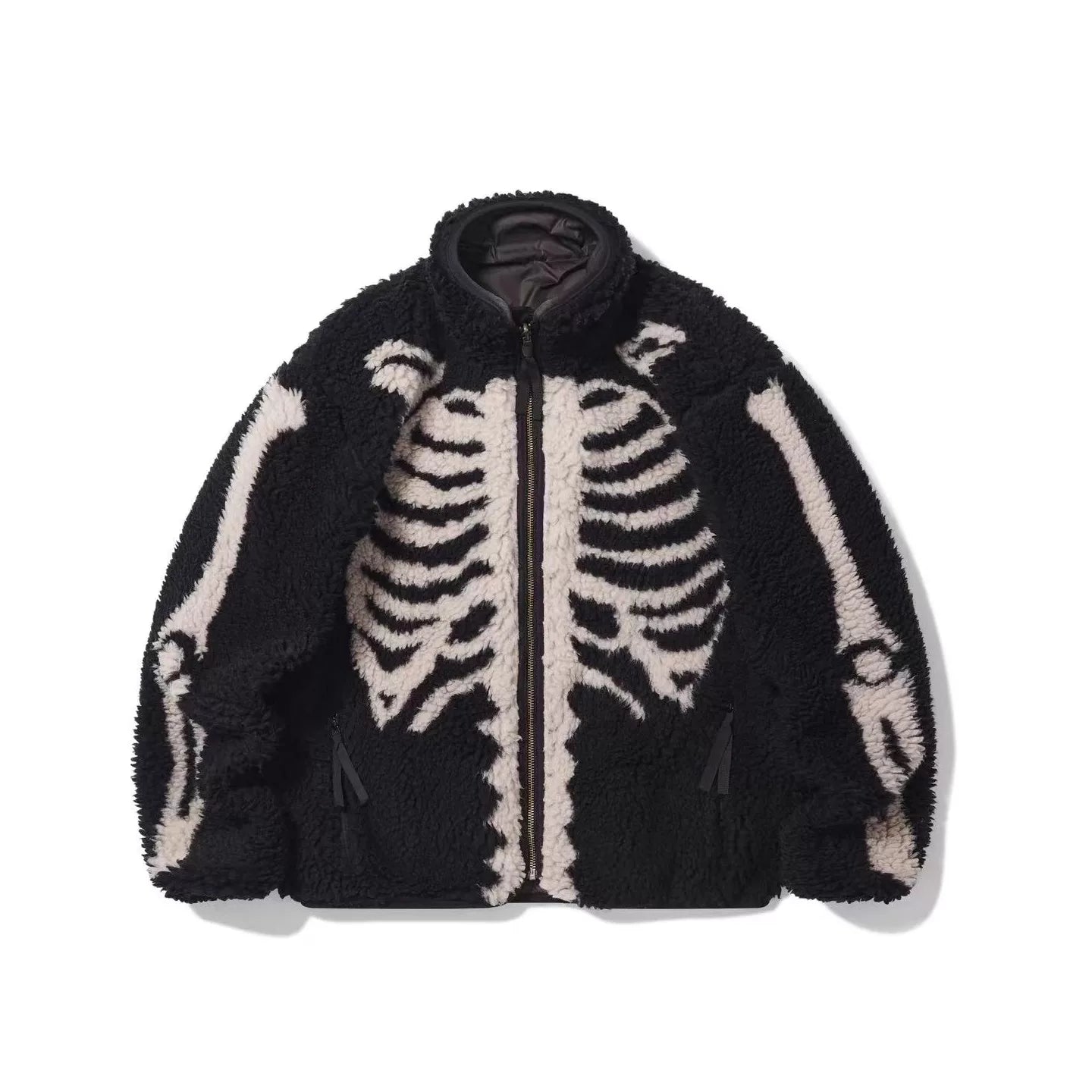 25AW KAPITAL Hirata and Hongri Double sided Fleece Bone Warm Half High Collar Lamb Fleece Coat