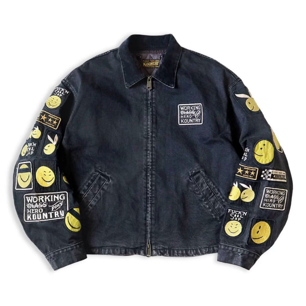 24SS KAPITAL Hirata and Hongri style denim patch embroidery distressed detachable lining jacket jacket jacket