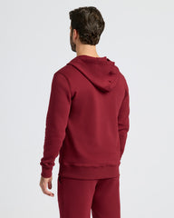 Dark Maroon Fleece French Terry Zip Hoodie