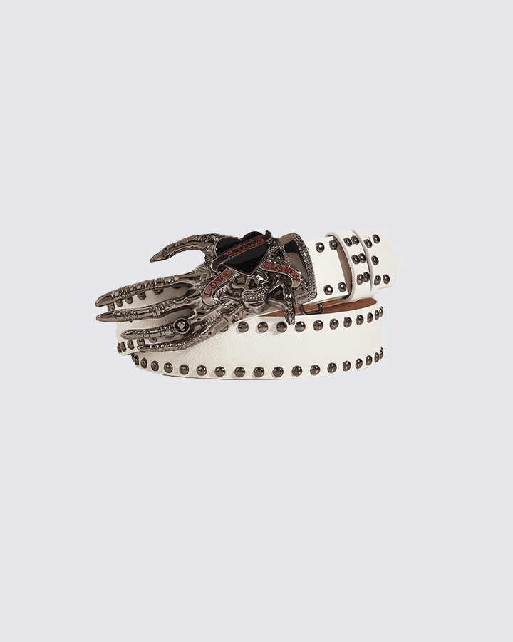 Skull Hand Studded Belt