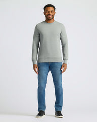 Heather Gray Fleece French Terry Pullover Crew Neck